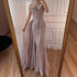 Luxury Nude Crystal Beaded One-Shoulder Evening Dress with Overskirt LA73161 - SERENE HILL