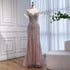 Luxury Pink Crystal Tassel Off Shoulder Evening Dress Dubai LA73204 - SERENE HILL