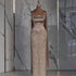 Luxury Caramel Satin Beaded Evening Dress with Bodice LA72805C - SERENE HILL