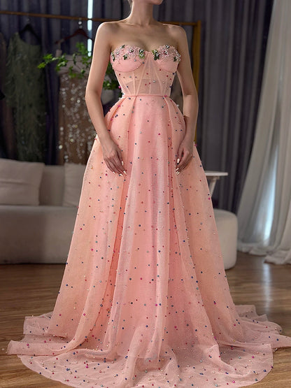 Luxury Flowers Pearls Evening Dress LA6490 On Sale - SERENE HILL