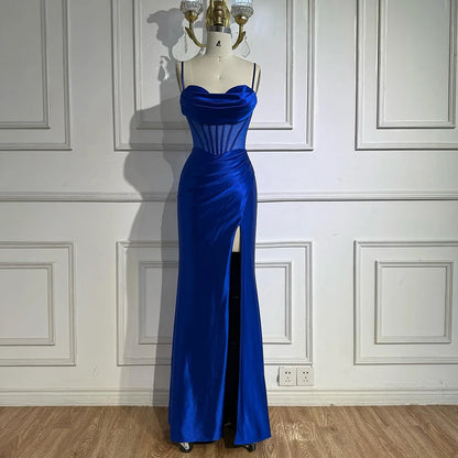 Pink Mermaid Sweetheart Ruched Silk Satin Evening Dress LA73153 - SERENE HILL