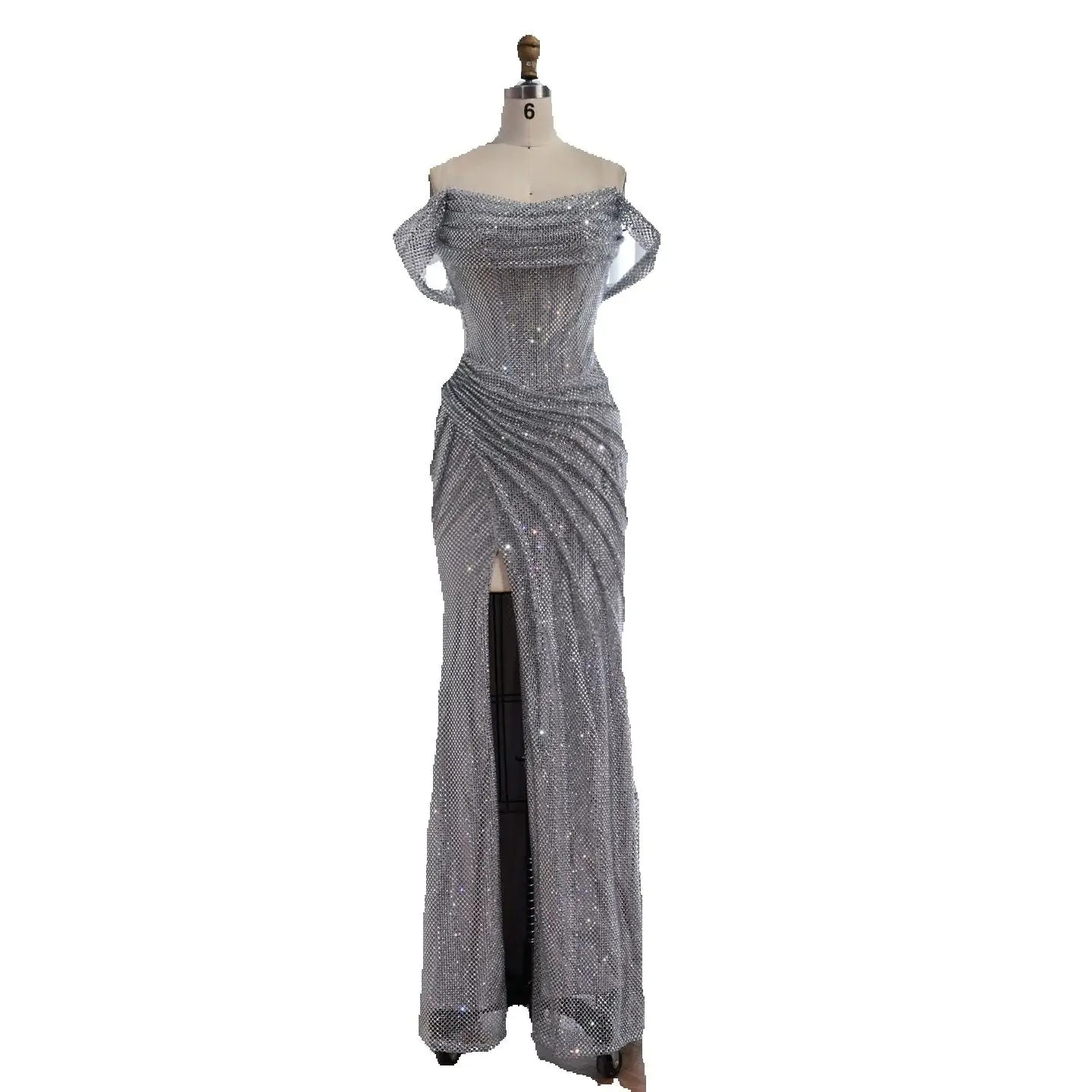 Luxury Silver Diamond Corset Off Shoulder Mermaid Evening Dress LA73410 Luxury Silver Diamond Corset Off Shoulder Mermaid Evening Dress LA73410