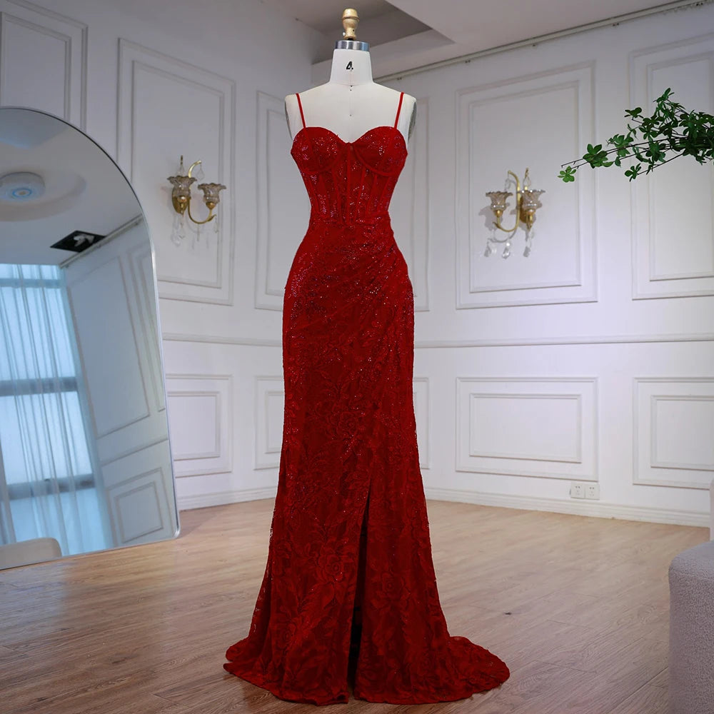 Elegant Red Prom Dress with Slit LA72998 - SERENE HILL