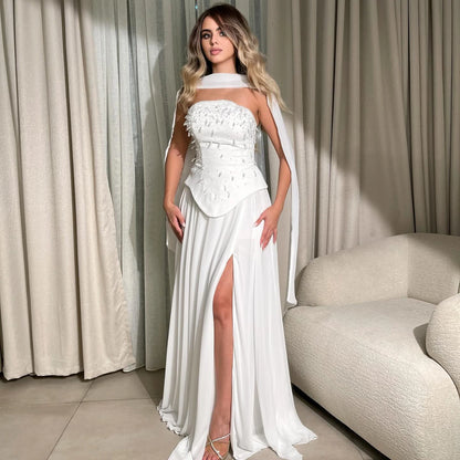Luxury Green Beaded Corset Evening Dress with Cape LA73367 - SERENE HILL