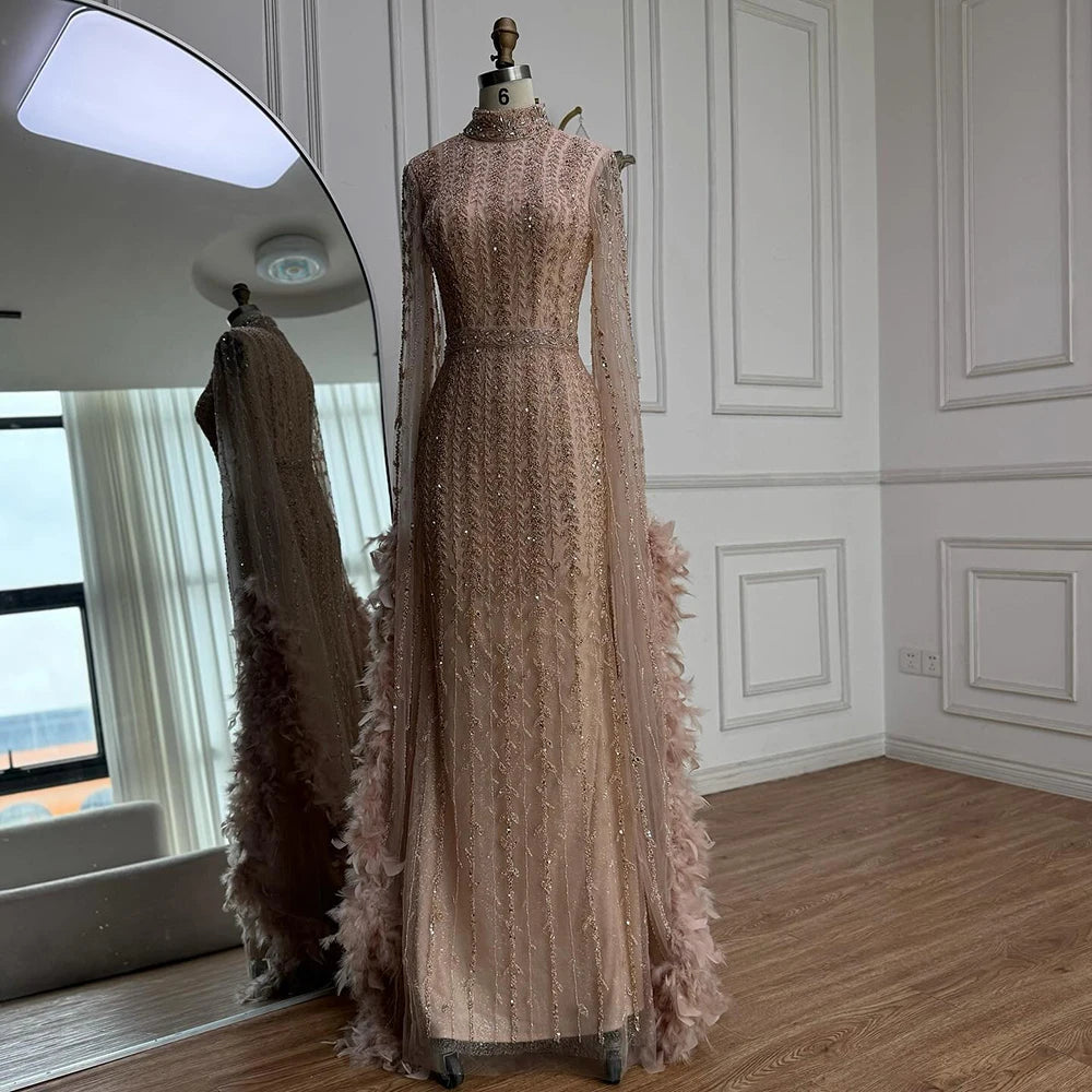 slim fit dress slacks Tyra Glitter Cape Gown