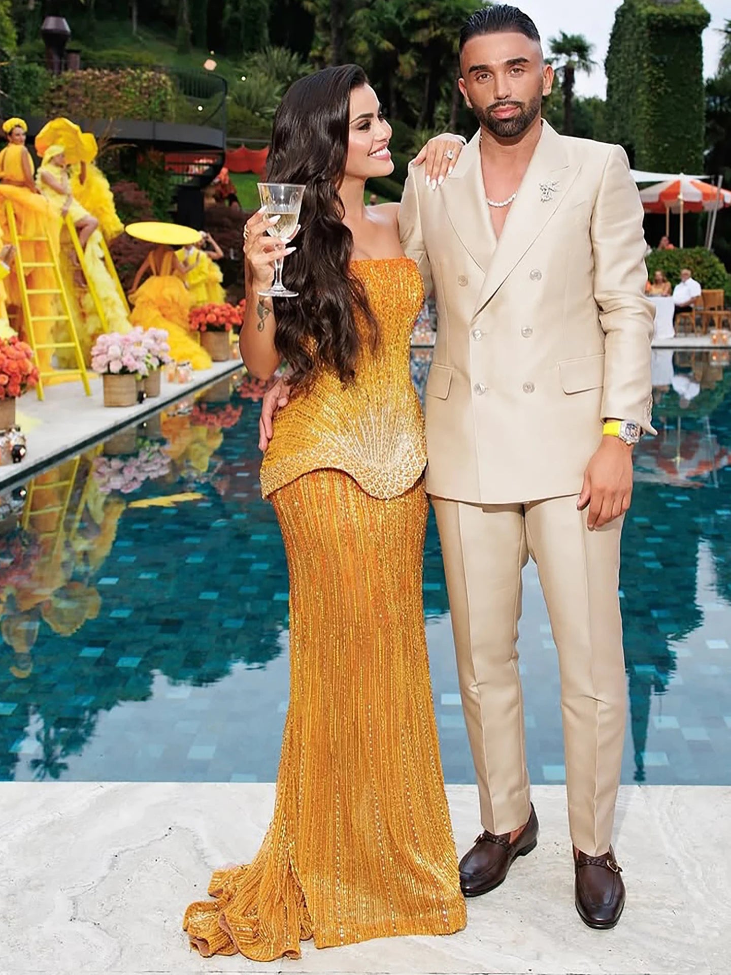 Serene Hill Arabic Orange Two Pieces Corset Evening Dress LA73444 - SERENE HILL