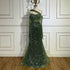 Serene Hill 2025 Arab Nude One Shoulder Mermaid Evening Dress Elegant Luxury Gown with Beaded for Women&