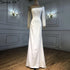 Serene Hill 2025 Arabic Blue Satin Mermaid White Evening Gowns Elegant Beaded for Women Wedding Party LA71152 - SERENE HILL