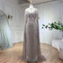Serene Hill 2025 Arabic Caramel Mermaid Long Cloak Beaded Dubai Luxury Evening Dresses Gowns for Women Wedding Party LA72053B - SERENE HILL