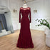 Luxury Dubai Arabic Elegant Black Mermaid Luxury Dubai Purple Evening Gown with Dress for Women&