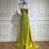 Serene Hill Arabic Nude Satin Mermaid Beaded Luxury Dubai Evening Gown with Side Skirt for Women&