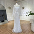 Modest Gray High Neck Mermaid Evening Dress with Long Sleeves LA71690A - SERENE HILL