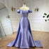 Serene Hill 2025 Arabic Lilac Satin Long Evening Dress With Overskirt - Elegant Beaded Party Gown for Women&