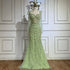 Serene Hill Arabic Sage Green Sweetheart Mermaid Pearls Beaded Luxury Dubai Evening Gown for Women&