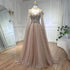 Serene Hill 2025 Arabic Nude A Line Elegant Cape Sleeves Beaded Luxury Evening Dresses Gowns for Women Wedding Party LA72384 - SERENE HILL
