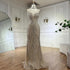 Serene Hill Arabic Nude Halter Neck Mermaid Pearls Beaded Luxury Dubai Evening Gown for Women&