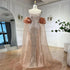 Luxury Pink Beaded Mermaid Evening Dress with Puff Sleeves LA72569 - SERENE HILL