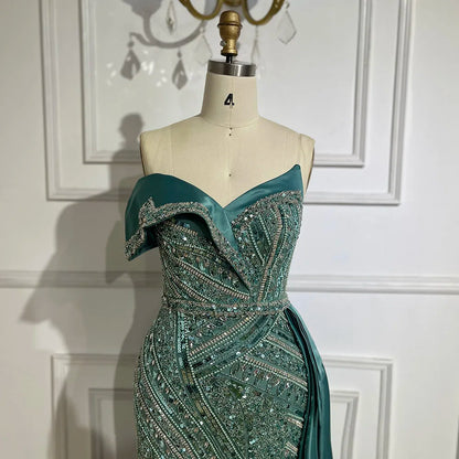 Classy Turquoise Luxury Beaded One-Shoulder Prom Dress LA72335 Turquoise / 10 Classy Turquoise Luxury Beaded One-Shoulder Prom Dress LA72335 Turquoise / 10