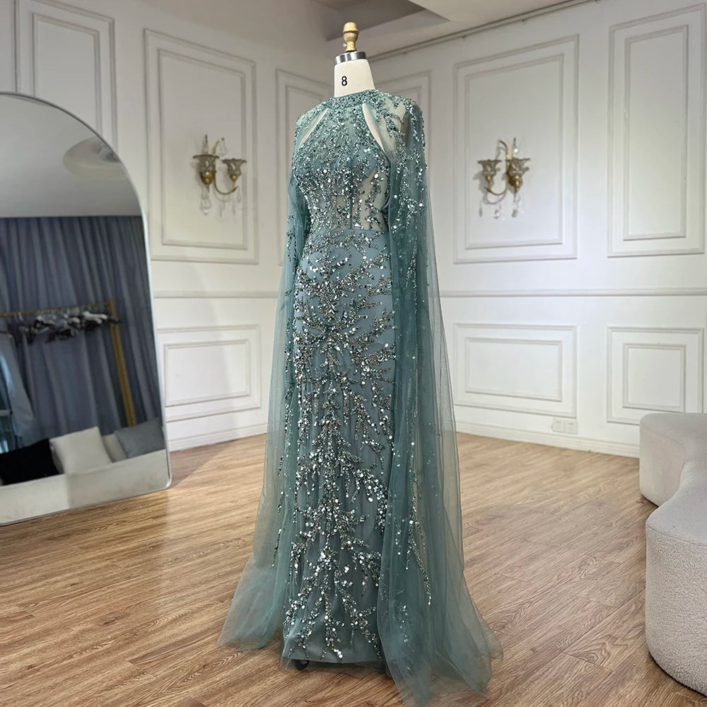 Luxury Caramel Arabic Beaded Mermaid Evening Dress with Cape Sleeves LA72652 Caramel / 16 Luxury Caramel Arabic Beaded Mermaid Evening Dress with Cape Sleeves LA72652 Caramel / 16