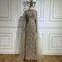 Luxury Caramel Arabic Beaded Mermaid Evening Dress with Cape Sleeves LA72652 - SERENE HILL