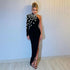 Serene Hill 2025 Black One Shoulder Elegant Split Side with Crystal Beaded Mermaid Evening Dress Gowns for Women&