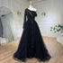 Serene Hill 2025 Black One-Shoulder With Overskirt Luxury Beaded Formal Occasion Evening Dresses Gowns for Women Party LA72424A - SERENE HILL
