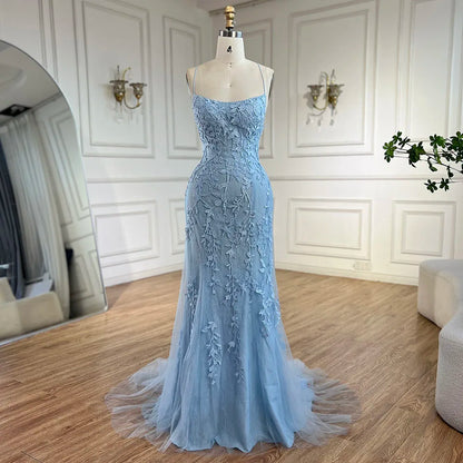 Luxury Blue Mermaid Prom Dress LA72624 - SERENE HILL
