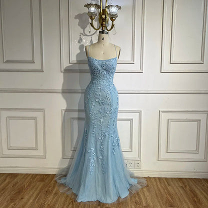 Luxury Blue Mermaid Prom Dress LA72624 - SERENE HILL