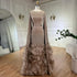 Luxury Mermaid Nude Evening Dresses with Cape Sleeves LA72317A - SERENE HILL