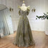 Glitter Lime Green Luxury Dubai Evening Dress Engagement Arabic LA72447 - SERENE HILL