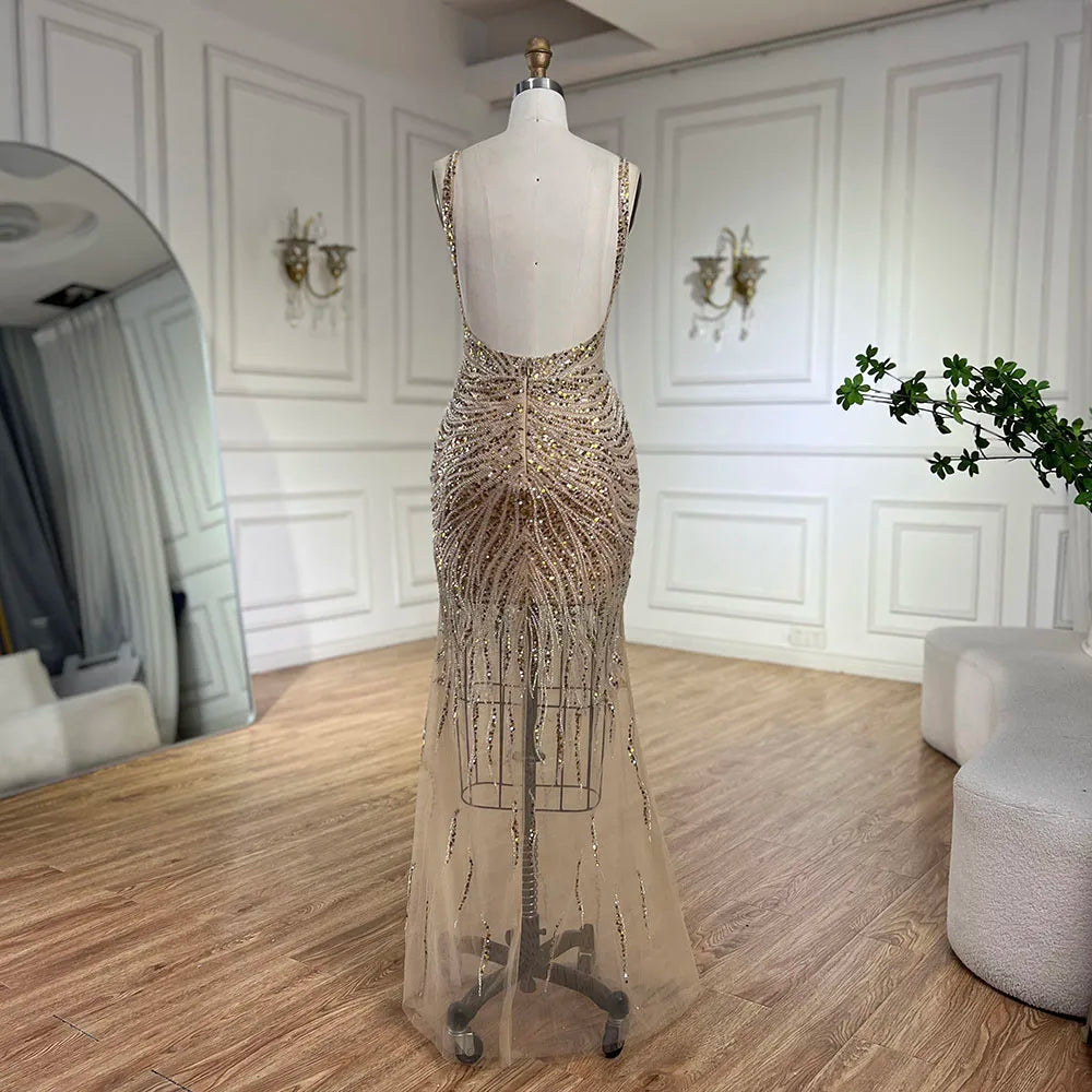 Serene Hill 2025 Gold Backless Spaghetti Strap Mermaid Beaded Luxury E SERENE HILL Serene Hill 2025 Gold Backless Spaghetti Strap Mermaid Beaded Luxury E SERENE HILL