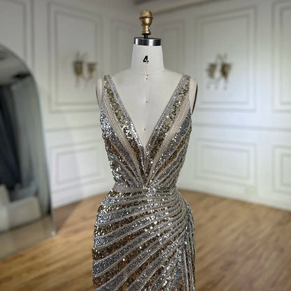 Luxury Green Beaded Mermaid Prom Dress with Split LA72613 - SERENE HILL