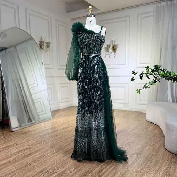 Serene Hill 2025 Green One Counter مع Overkirt Mermaid Develed Dresses Vronses for Women Wedding Party LA72408