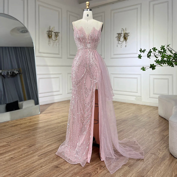 fitted lace wedding dress Portia & Scarlett Crystal Mermaid Prom Dress PS25289 main image 1