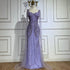 Serene Hill Lilac Cape Sleeves Mermaid Lace Beaded Luxury Dubai Long Evening Dresses Gowns for Women Wedding Party LA72697 - SERENE HILL