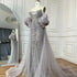 Pearls Purple Mermaid Evening Dress with Cape Sleeves LA72653 - SERENE HILL