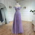 Serene Hill 2025 Lilac Spaghetti Strap Lace-Up Back A-Line Appliqué Prom Dress for Women | Wedding Party LA72620 - SERENE HILL