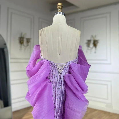 Luxury Lilac Long Evening Dress for Women Wedding Party LA71888 - SERENE HILL
