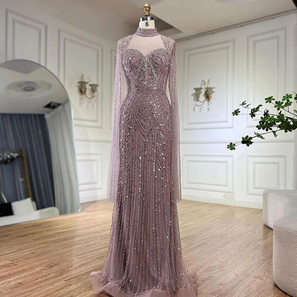 Serene Hill 2025 Luxury Dubai Nude Sweetheart Mermaid Beaded Evening Gowns for Women Party LA72560 - SERENE HILL