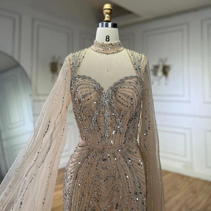 Serene Hill 2025 Luxury Dubai Nude Sweetheart Mermaid Beaded Evening Gowns for Women Party LA72560 - SERENE HILL