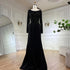 Serene Hill Muslim Elegant Green Satin Mermaid Beaded Luxury Dubai Evening Gown for Women&