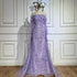 Pink Beaded Mermaid Evening Gown with Overskirt and Appliques LA72641 - SERENE HILL