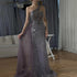 Luxury Dubai Purple One Shoulder Saudi Arabic Evening Gown with Beaded Side Overskirt Dress for Formal Occasion LA72735 - SERENE HILL
