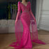 Luxury Fuchsia Evening Dress Mermaid Gown for Formal Occasion LA72774 - SERENE HILL