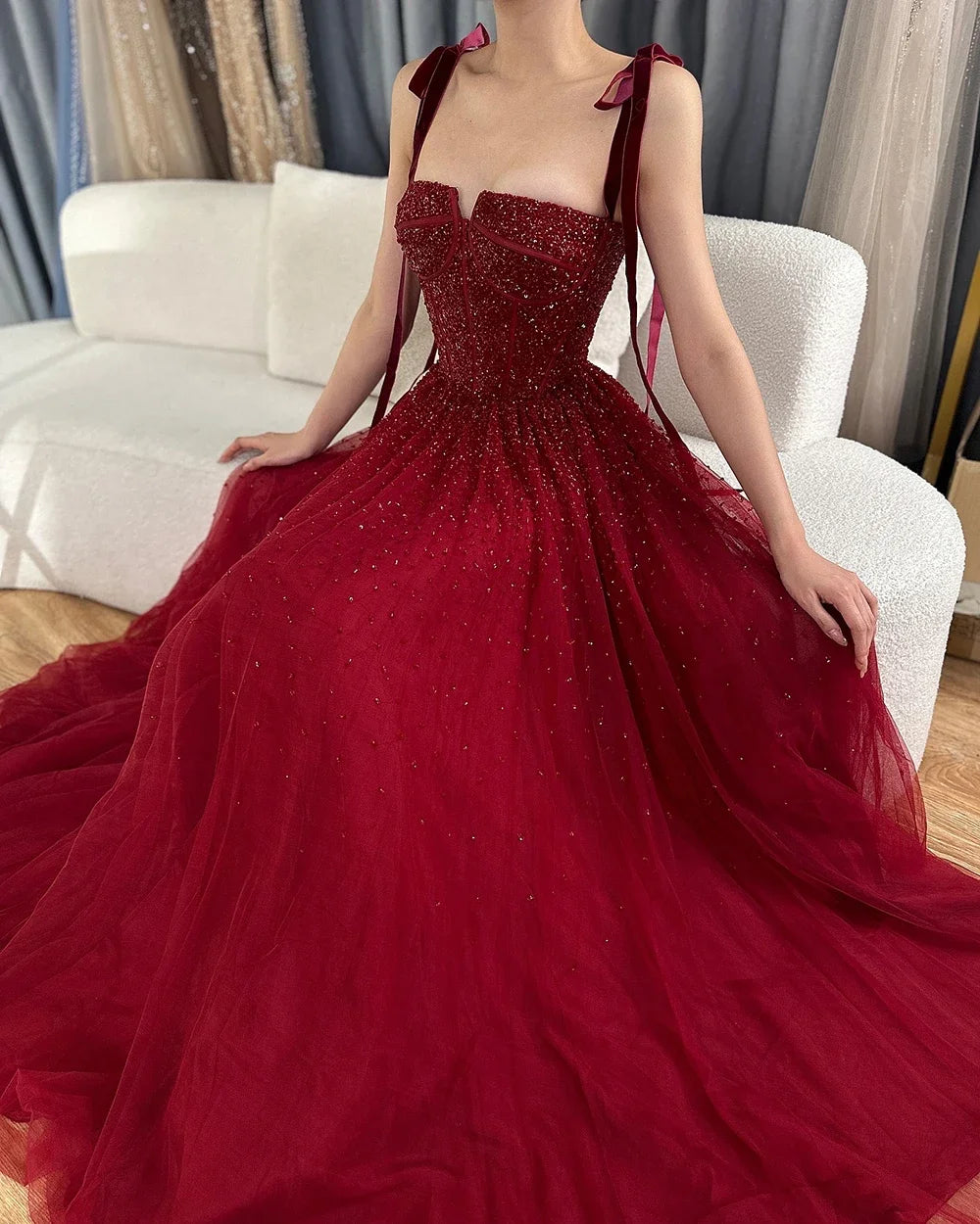 Luxury Wine Red Pink Dubai Evening Dresses LA70600A - SERENE HILL