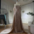 Luxury Nude Pearls Beaded Mermaid Evening Gown with Overskirt LA72160B - SERENE HILL