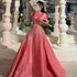 Luxury Pink Satin A-Line Beaded Evening Dress LA72195A - SERENE HILL