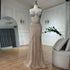 Luxury Dubai Elegant Spaghetti Strap Pearl Beaded Mermaid Evening Gown for Formal Occasion LA72865 - SERENE HILL