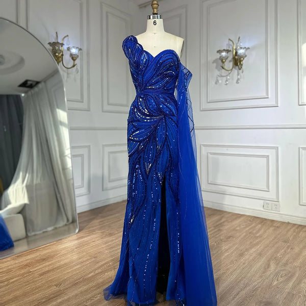 green emerald velvet dress Royal Blue Satin Side Slit Long Evening Prom Dresses, Custom A-line Pr –  MarryLover