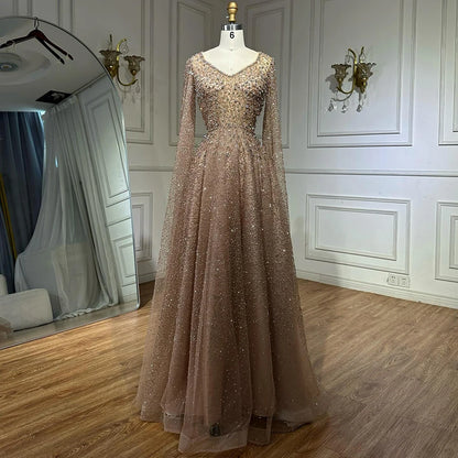 Luxury Purple A-Line Evening Dress with Cape Sleeves Plus Size LA72147A - SERENE HILL